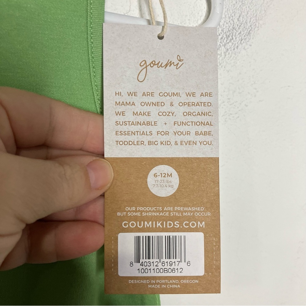 Goumi quick change romper artichoke green kid size 6-12 mo bamboo organic cotton - Picture 5 of 6